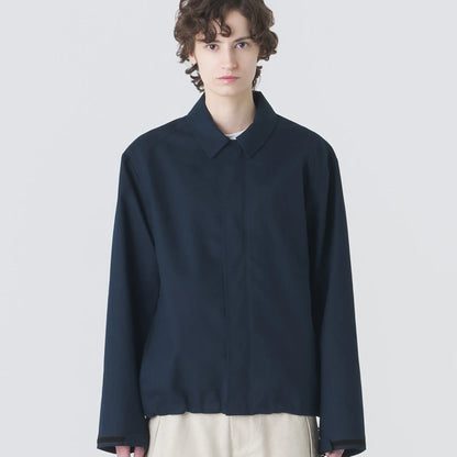 Hiking Patrol WAYPOINT LINEN COTTON MIXED WP JACKET DK NAVY 着用イメージ フロントスタイル メンズコーディネート