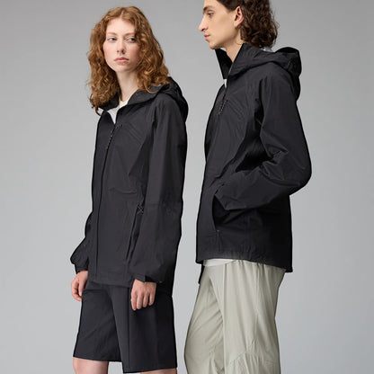 Hiking Patrol × MAMMUT HS HOODED JACKET BLACK 着用イメージ サイドアングル フィット感