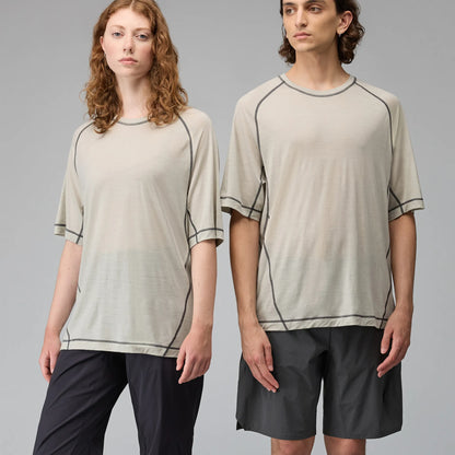 Hiking Patrol × MAMMUT TREE WOOL FL T-SHIRT WILLOW WHISPER 着用イメージ フロントスタイル メンズレディースコーディネート