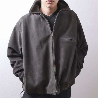 ENCOMING Leather Front Zip Blouson Black【LFPZBL-B】着用画像 フロント