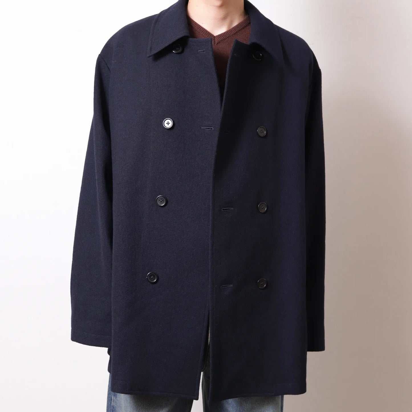 ENCOMING Doubled Middle Blouson Navy【DMBL-NV】着用イメージ　フロント