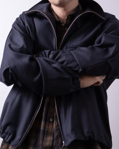 ENCOMING Front Zip Blouson Dark Navy 着用イメージ スタイリング