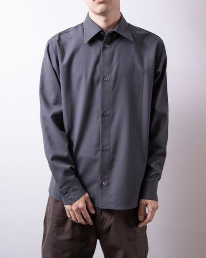 ENCOMING Endr Long Sleeve Shirt Blue Grey 着用イメージ 正面