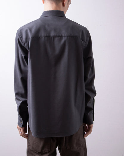 ENCOMING Endr Long Sleeve Shirt Blue Grey 着用イメージ 背面