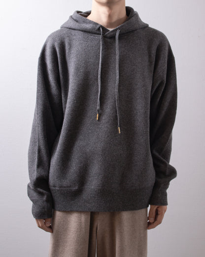 MEIAS Wool Cashmere Hoodie PO T.Gray 着用イメージ 正面