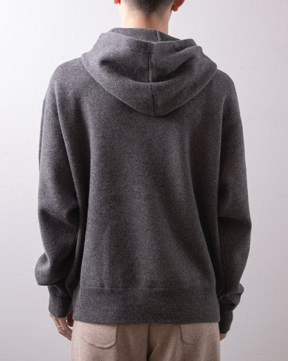 MEIAS Wool Cashmere Hoodie PO T.Gray 着用イメージ 背面