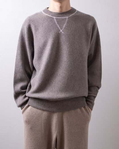 MEIAS Pure Cashmere Sweat PO Moca 着用イメージ 正面