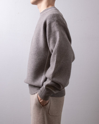 MEIAS Pure Cashmere Sweat PO Moca 着用イメージ 側面