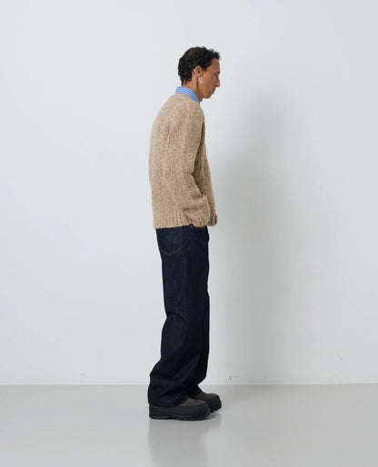 SUNFLOWER John Cardigan Bark Sand 着用イメージ 側面