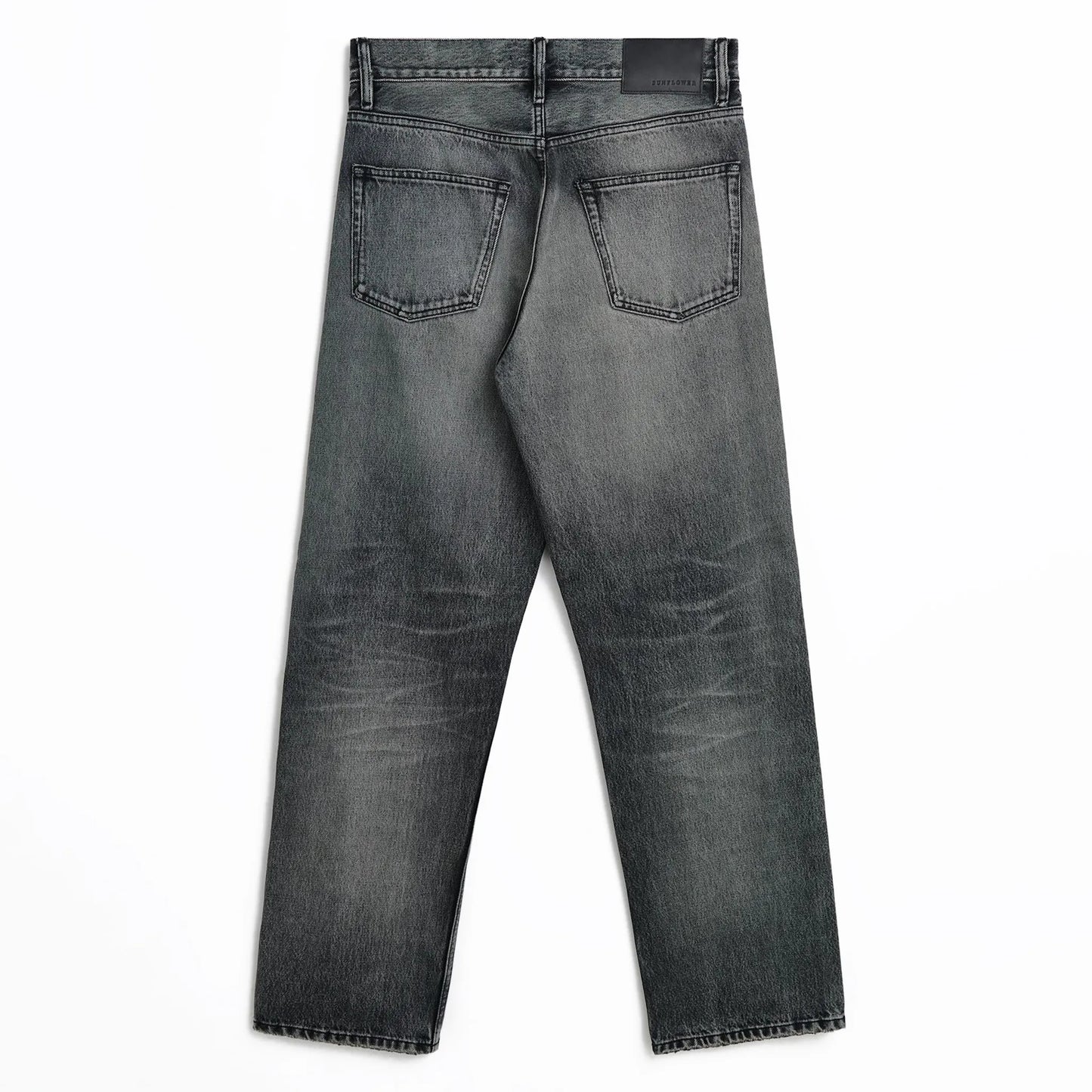 SUNFLOWER LOOSE DENIM NEW BLACK WORN バックデザイン 背面シルエット