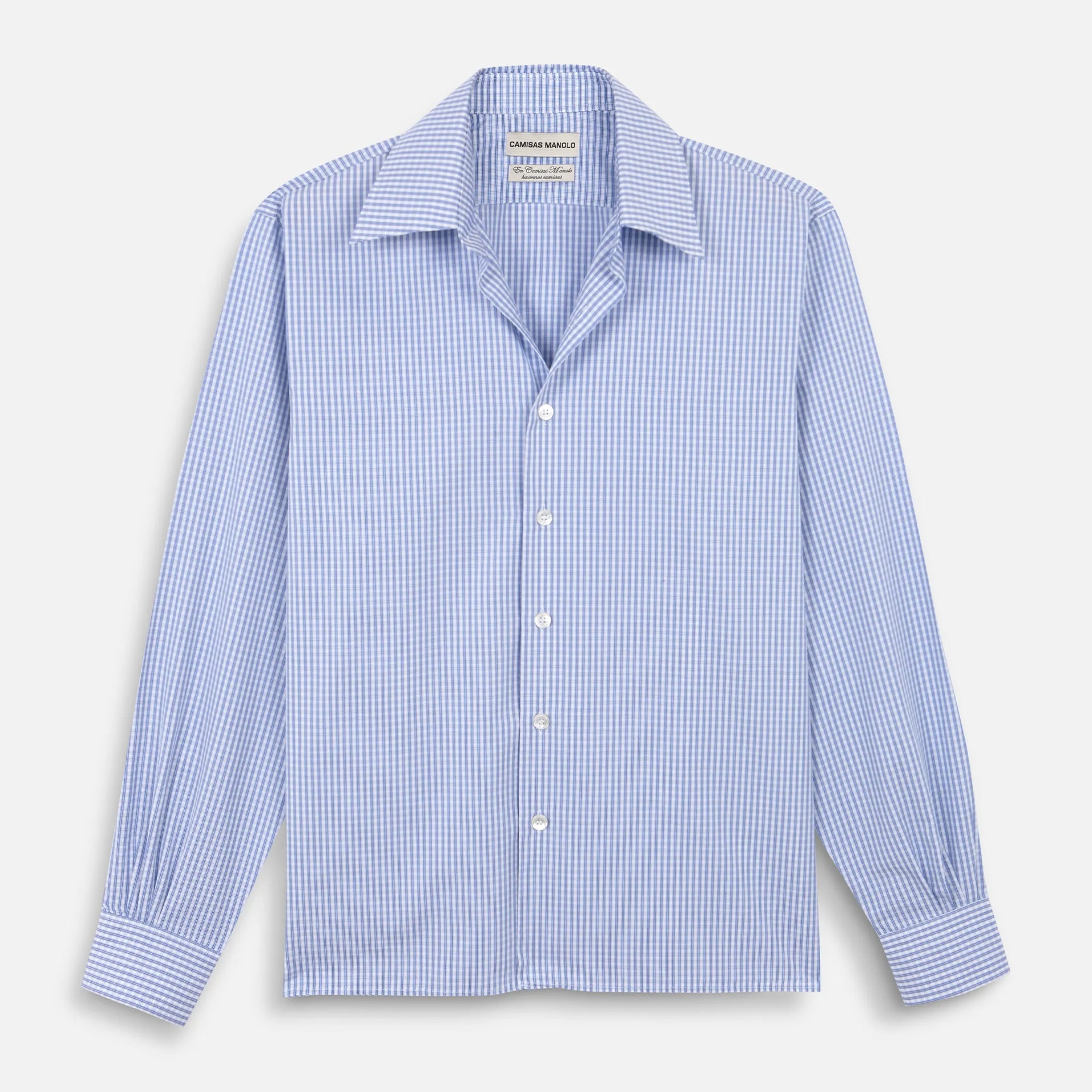 CAMISAS MANOLO - BLUE CHECKS CAMISA SHIRT – STUDY SHOWROOM STORE