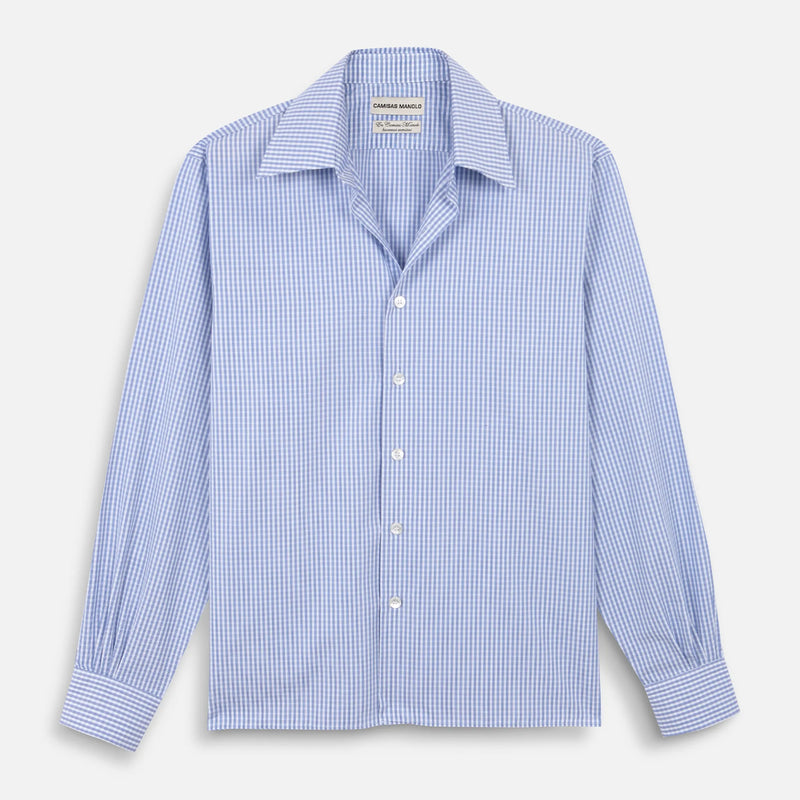 CAMISAS MANOLO - BLUE CHECKS CAMISA SHIRT – STUDY SHOWROOM STORE