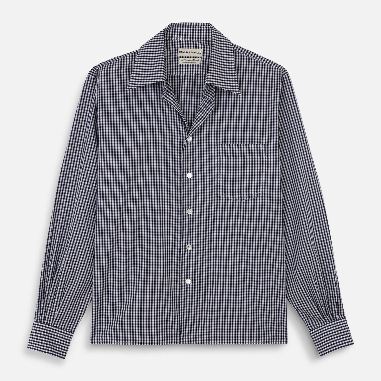 CAMISAS MANOLO - Black/White Gingham Check Campo Shirt – STUDY CAMISAS MANOLO - Black/White Gingham Check Campo Shirt – STUDY