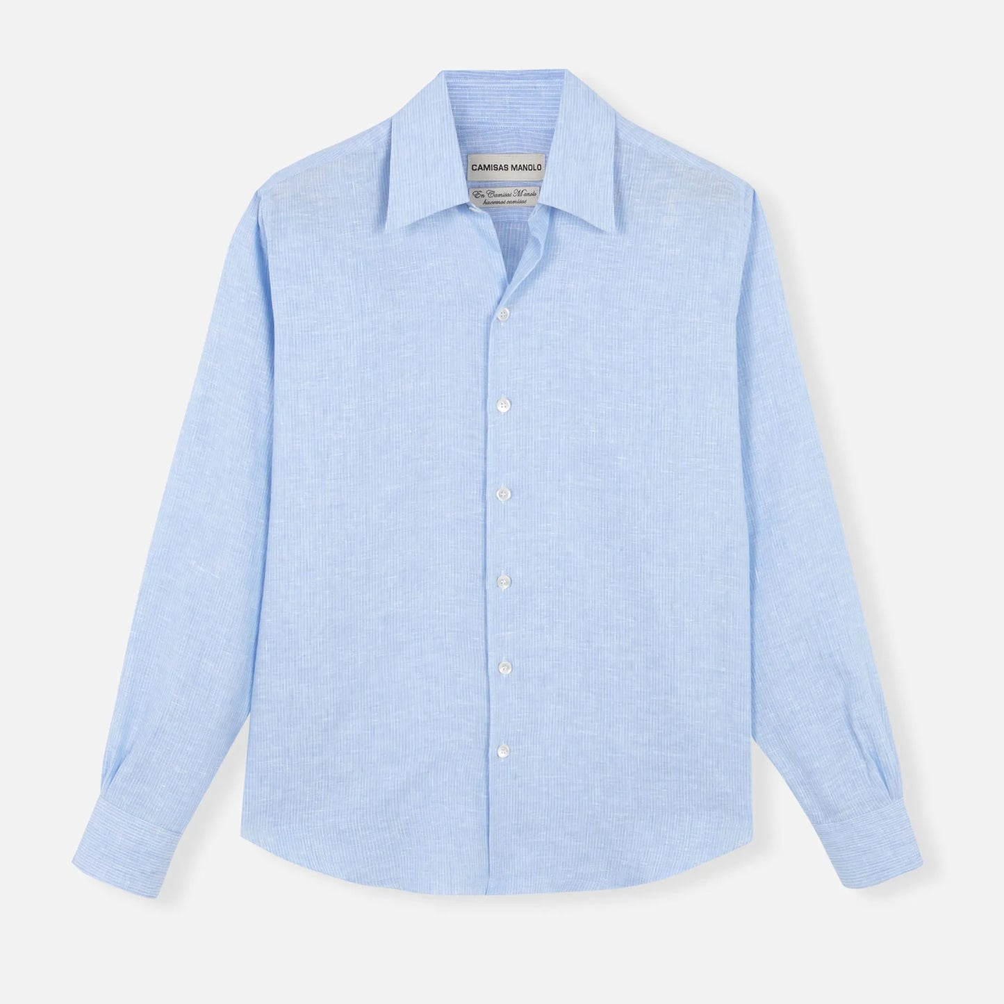 CAMISAS MANOLO LIGHT BLUE WHITE STRIPES NORMAL SHIRT 正面