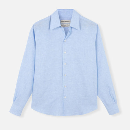 CAMISAS MANOLO LIGHT BLUE WHITE STRIPES NORMAL SHIRT 正面