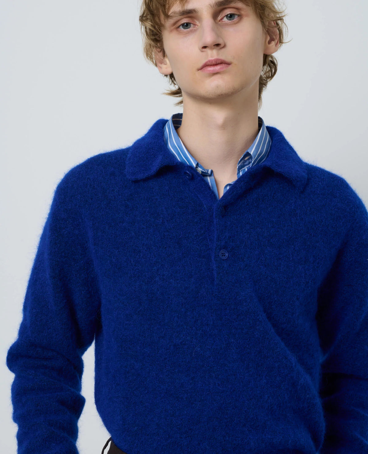 SUNFLOWER Mohair Polo Klein Blue LOOK