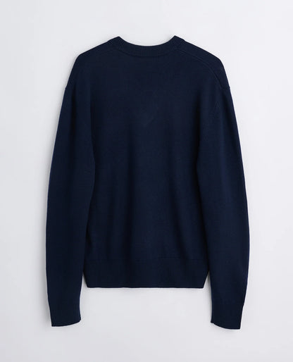 SUNFLOWER Moon Merino V Neck Navy 商品画像 背面