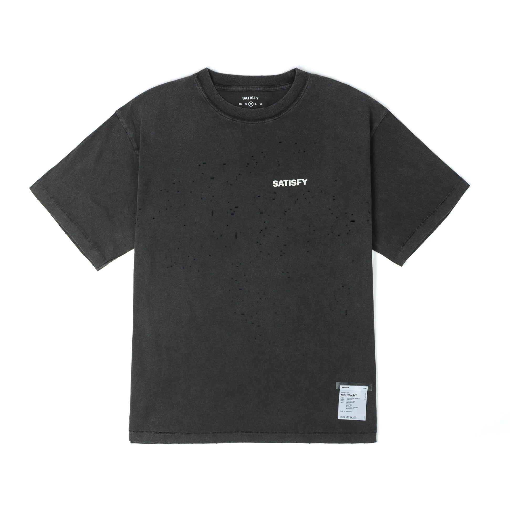 SATISFY MothTech™ T-Shirt Aged Black 正面