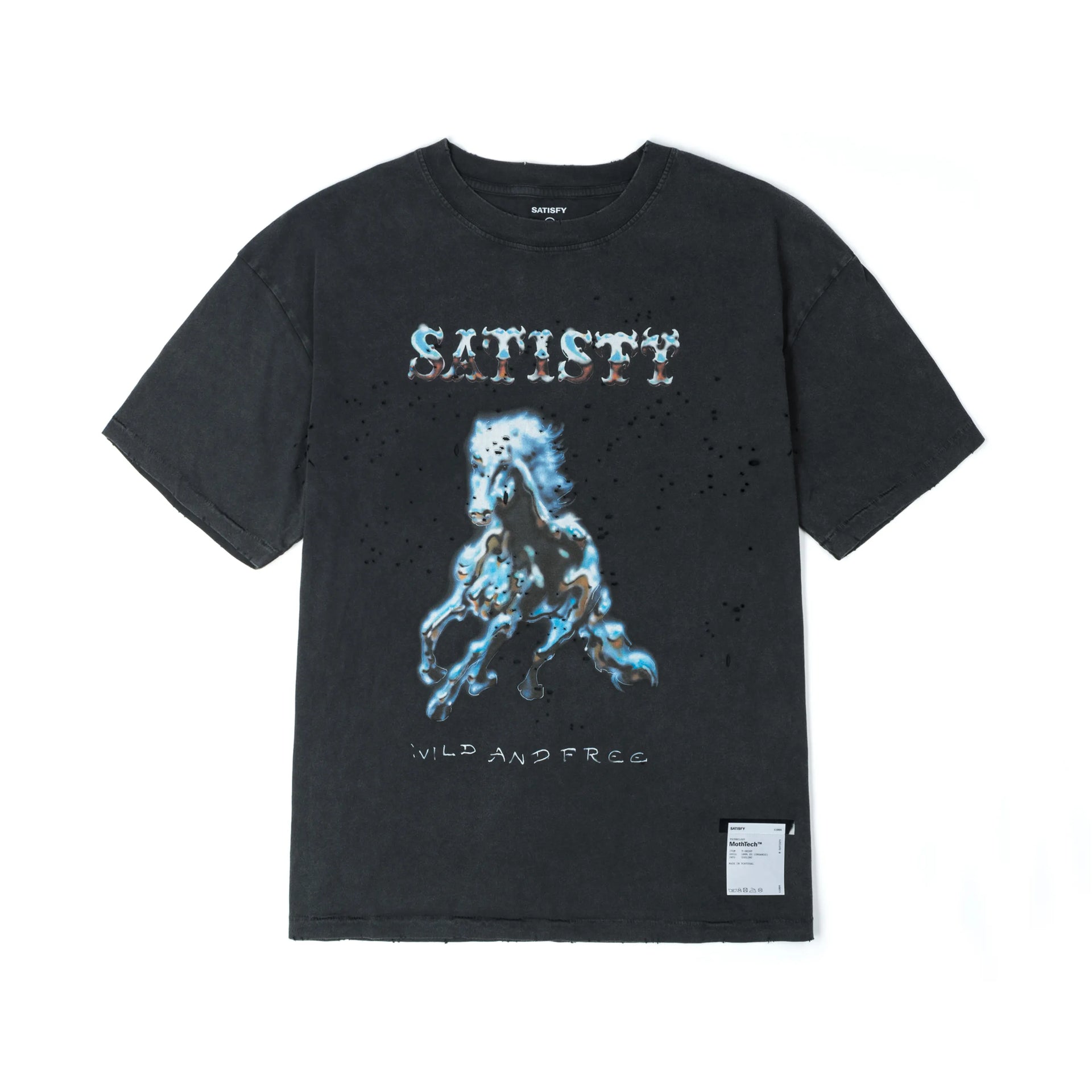 SATISFY - MothTech™ T-Shirt Aged Black – STUDY SHOWROOM STORE
