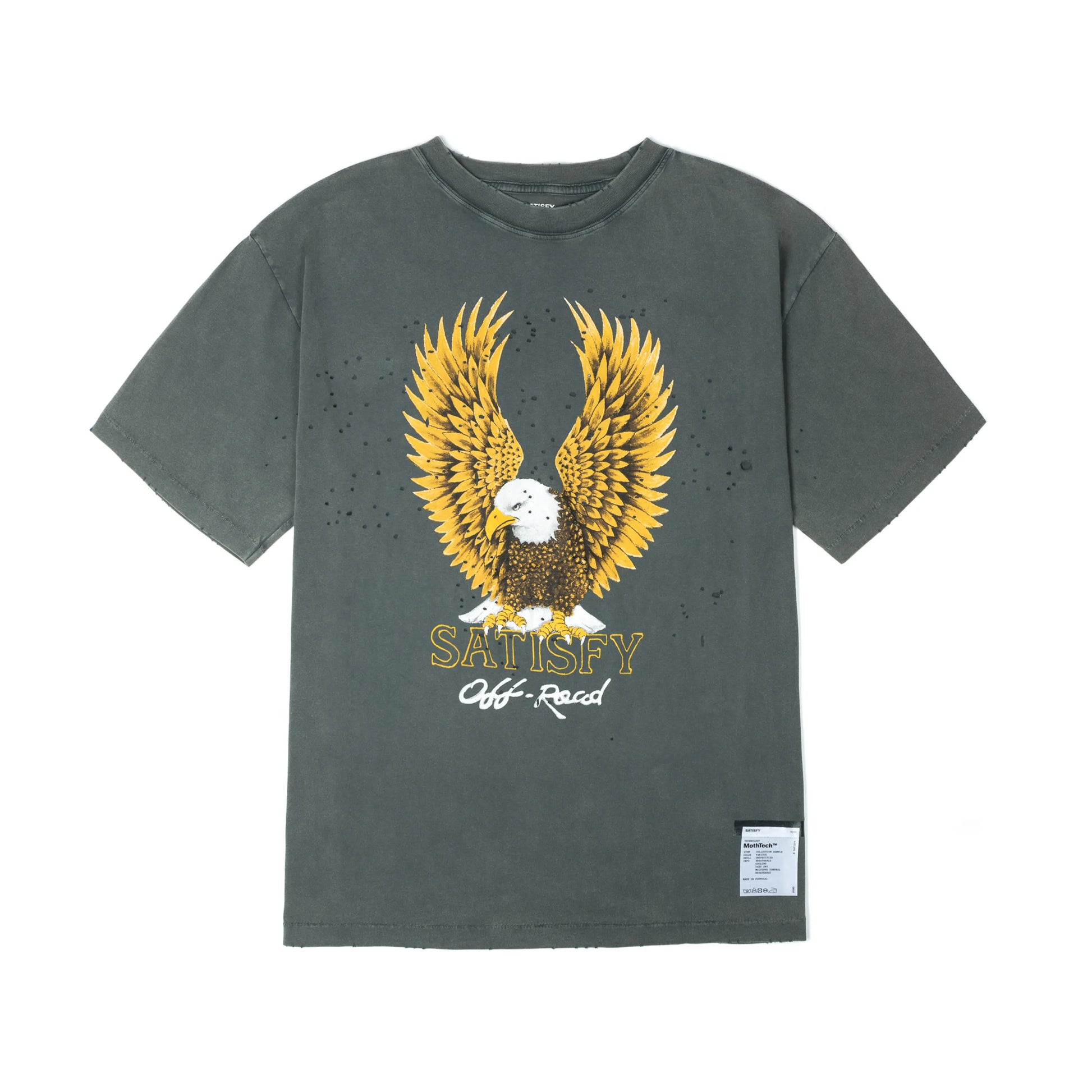 SATISFY MothTech™ T-Shirt Faded Black 正面