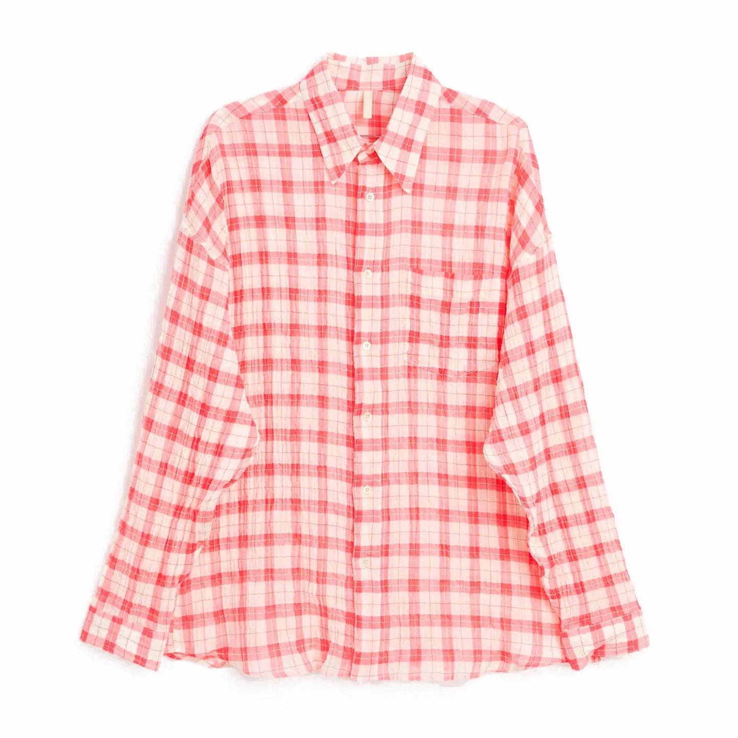 SUNFLOWER STABLE SHIRT Pink フロントデザイン 長袖シャツ 全体ビュー