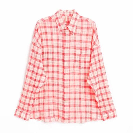 SUNFLOWER STABLE SHIRT Pink フロントデザイン 長袖シャツ 全体ビュー
