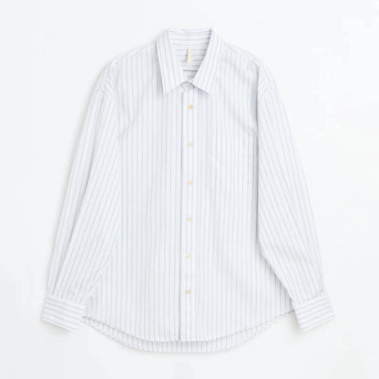 SUNFLOWER NEW BASE SHIRT White フロントデザイン 長袖シャツ 全体ビュー