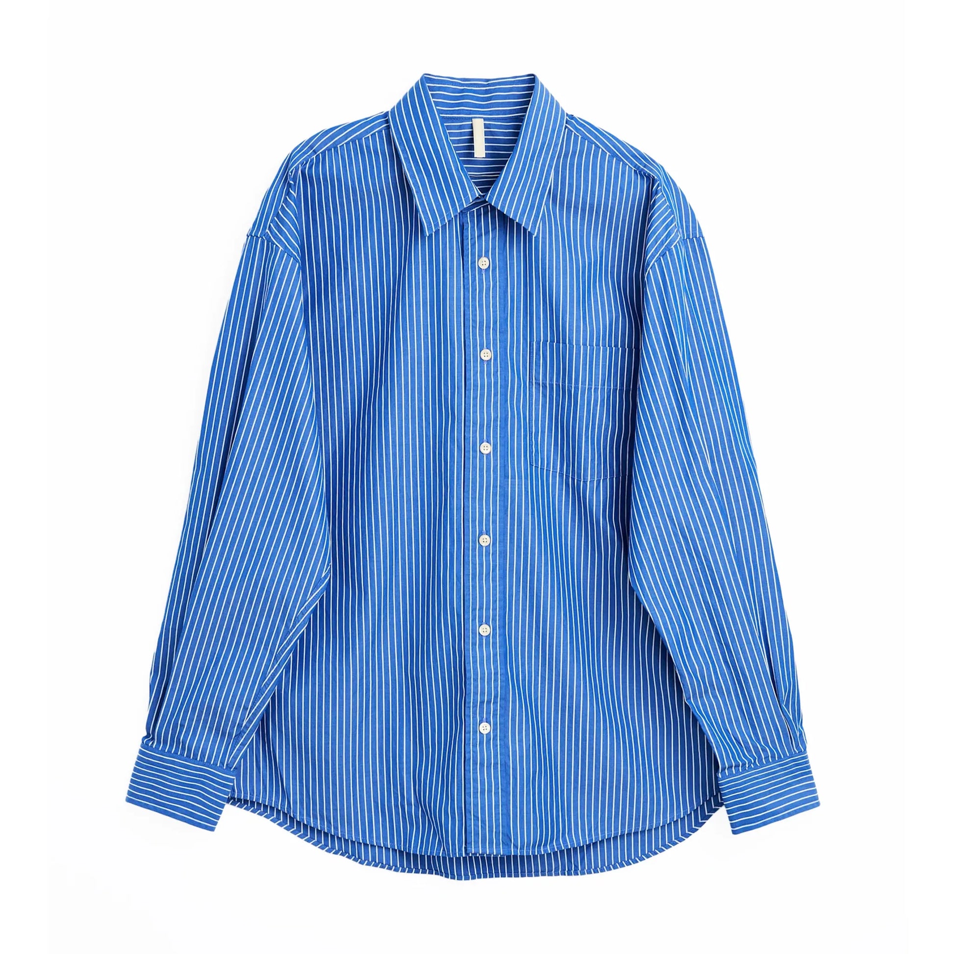 SUNFLOWER NEW BASE SHIRT Dark Blue フロントデザイン 長袖トップス 全体ビュー