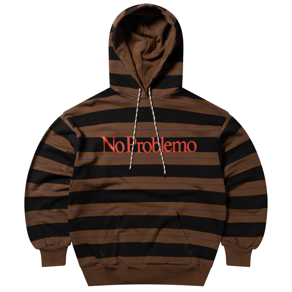 No Problemo No Problemo Striped Hoodie Brown【NP20033.06】(N)  商品写真正面