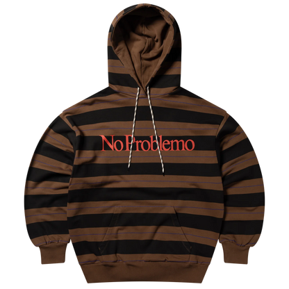 No Problemo No Problemo Striped Hoodie Brown【NP20033.06】(N)  商品写真正面