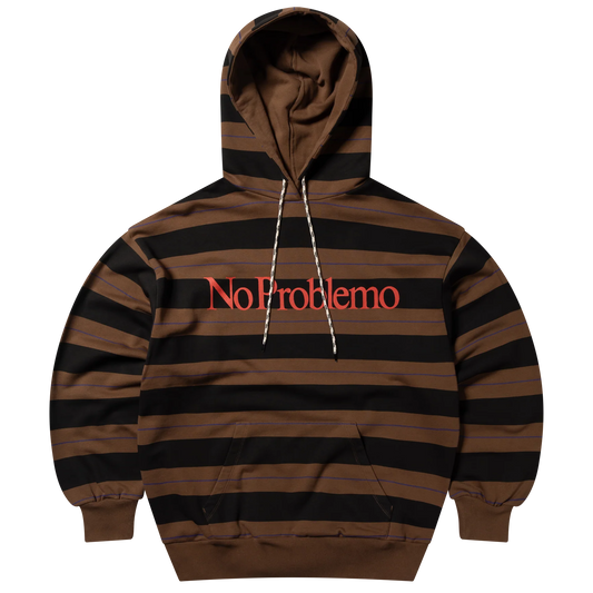 No Problemo No Problemo Striped Hoodie Brown【NP20033.06】(N)  商品写真正面