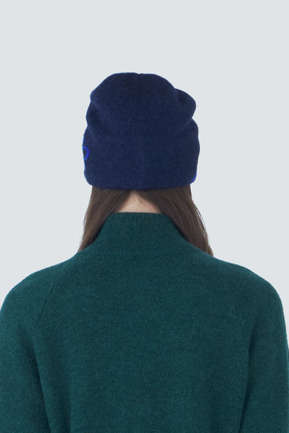 Hiking Patrol Mascot Mohair Mixed Beanie DK Navy 着用イメージ 背面
