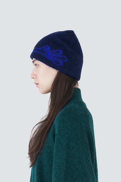 Hiking Patrol Mascot Mohair Mixed Beanie DK Navy 着用イメージ 側面