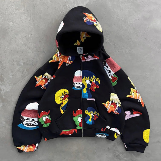 AKIMBO CLUB SLAWN NEIGHBORHOOD BLACK ZIP-UP フロント