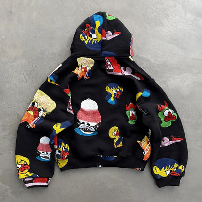AKIMBO CLUB SLAWN NEIGHBORHOOD BLACK ZIP-UP バックデザイン