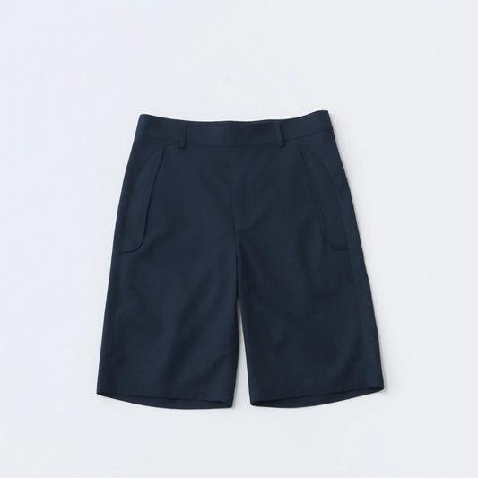 Hiking Patrol PATH LINEN COTTON MIXED SHORTS DK NAVY フロントデザイン ショートパンツ 全体ビュー