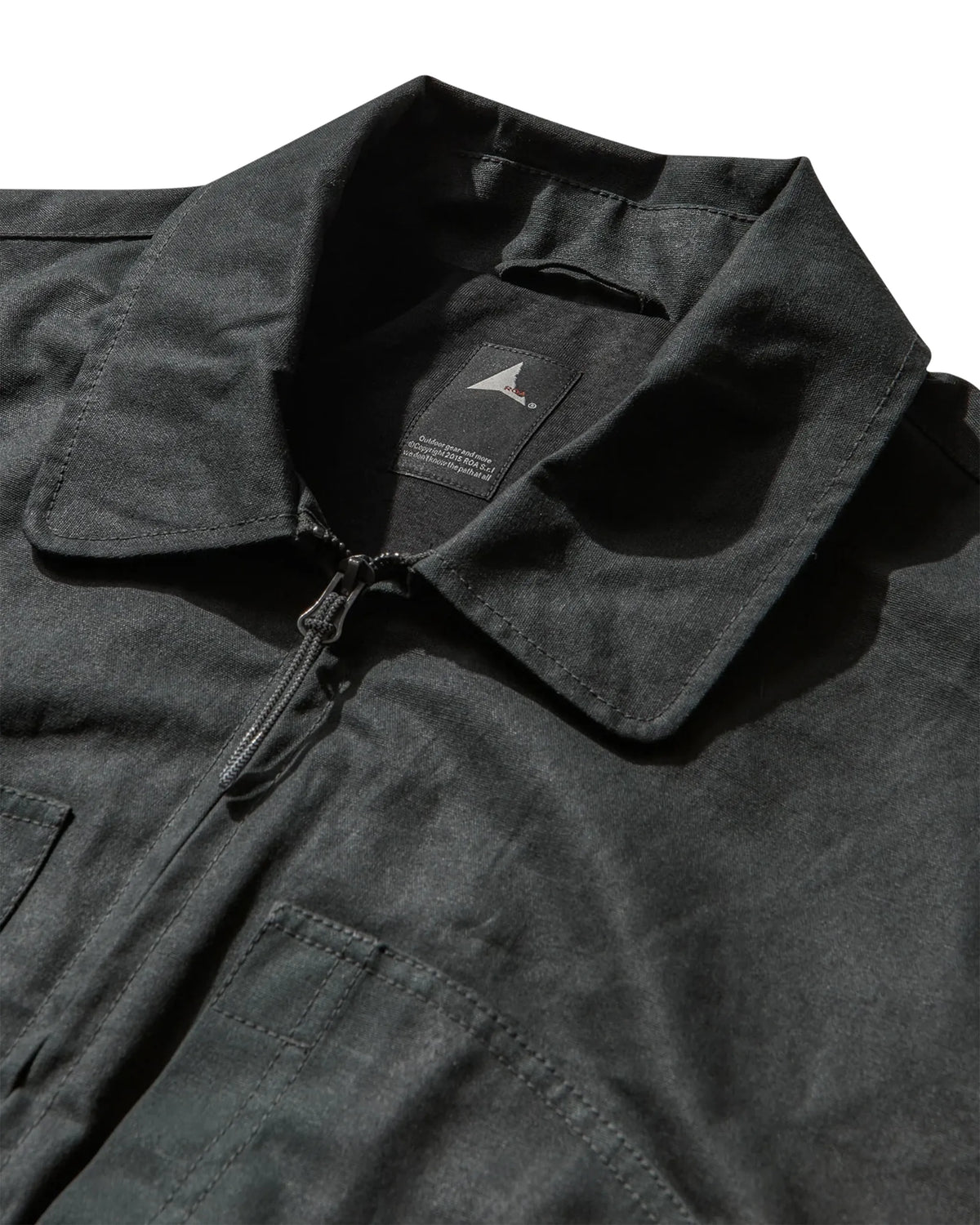 ROA PILOT Waxed Canvas Jacket Dark Green 首元ディテール
