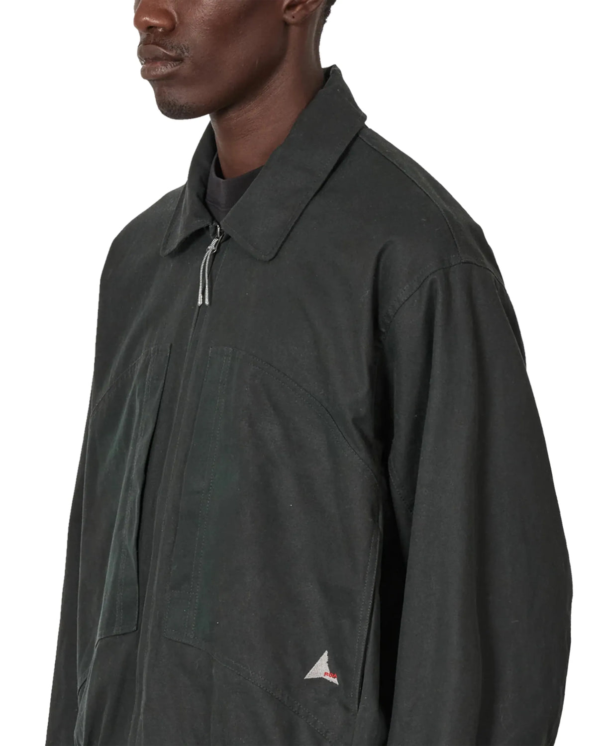 ROA PILOT Waxed Canvas Jacket Dark Green 胸元ディテール