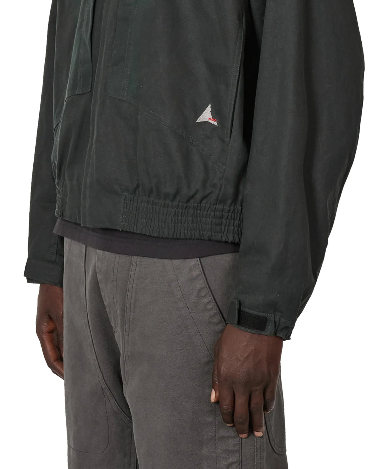 ROA PILOT Waxed Canvas Jacket Dark Green 裾口袖先ディテール
