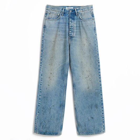 SUNFLOWER RELAXED BOOT DENIM Paint Worn フロントデザイン デニムパンツ 全体ビュー