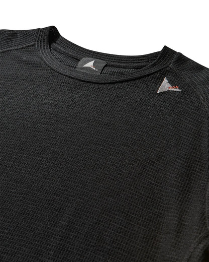 ROA ASHI Wool Tencel Baselayer Short Sleeve Black 胸元詳細