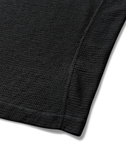 ROA ASHI Wool Tencel Baselayer Short Sleeve Black 生地詳細