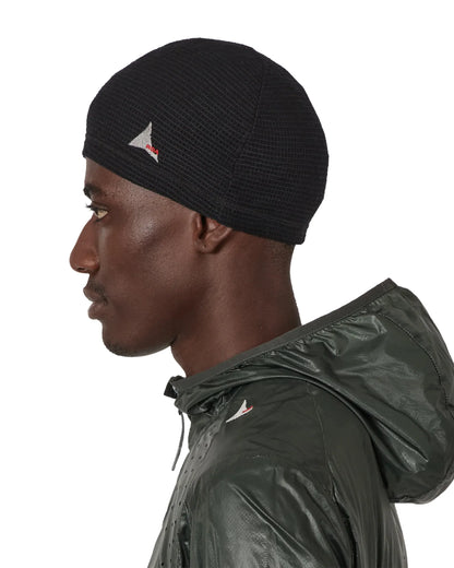 ROA ASHI Wool Tencel Beanie Black 着用イメージ 側面
