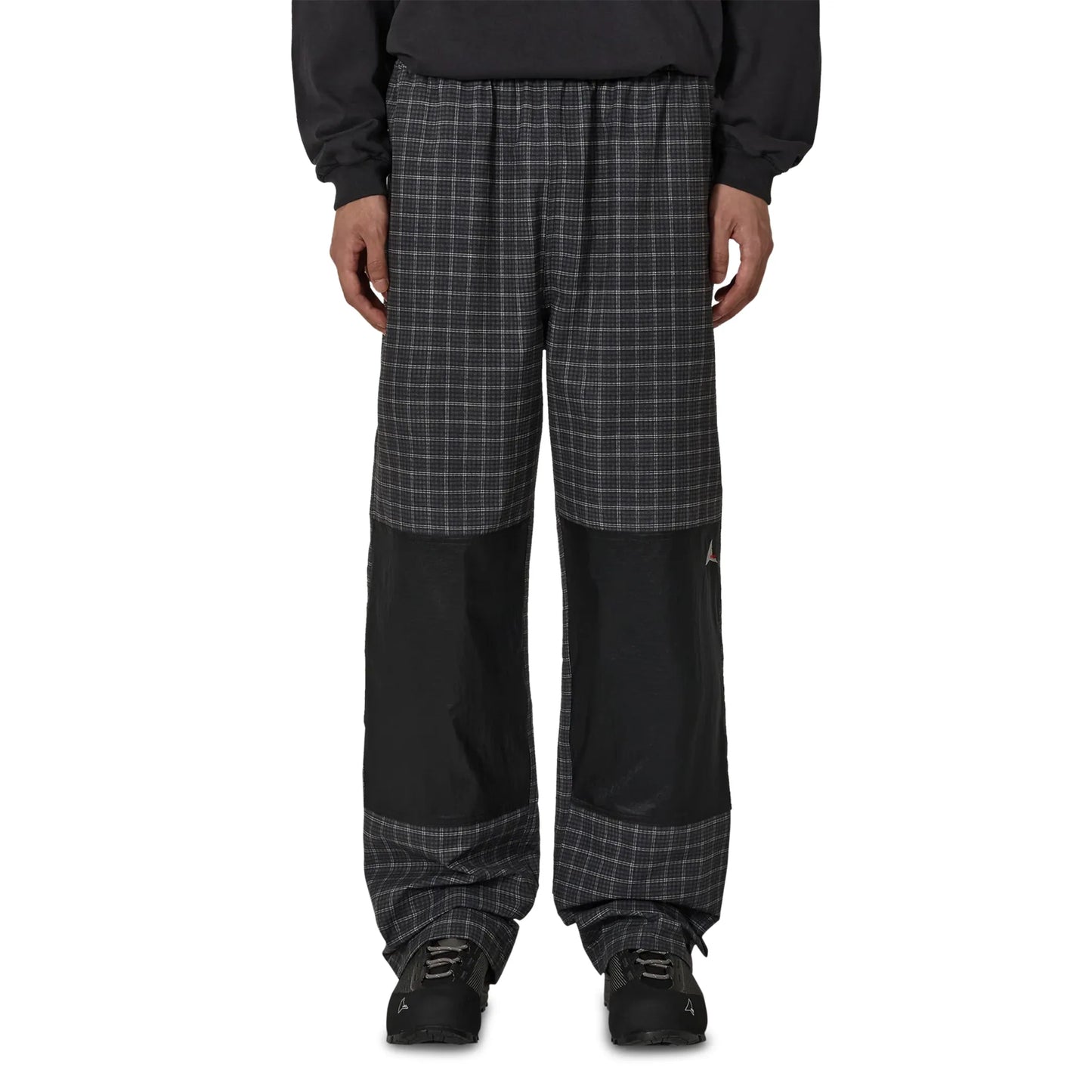 ROA Aair Floweave Printed Check Elasticated Waistband Pants Anthracite 着用イメージ フロントスタイル メンズコーディネート
