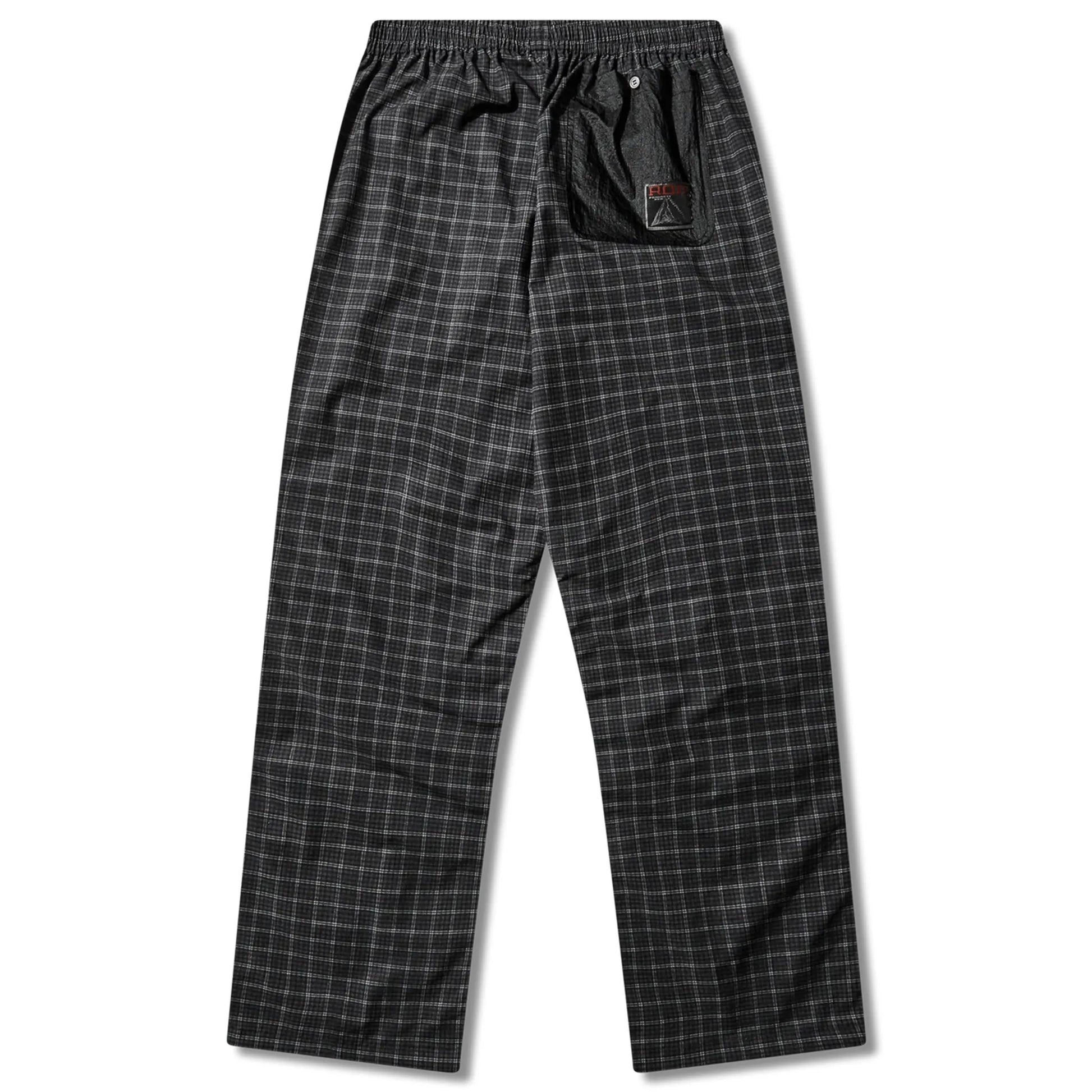 ROA Aair Floweave Printed Check Elasticated Waistband Pants Anthracite バックデザイン 背面シルエット