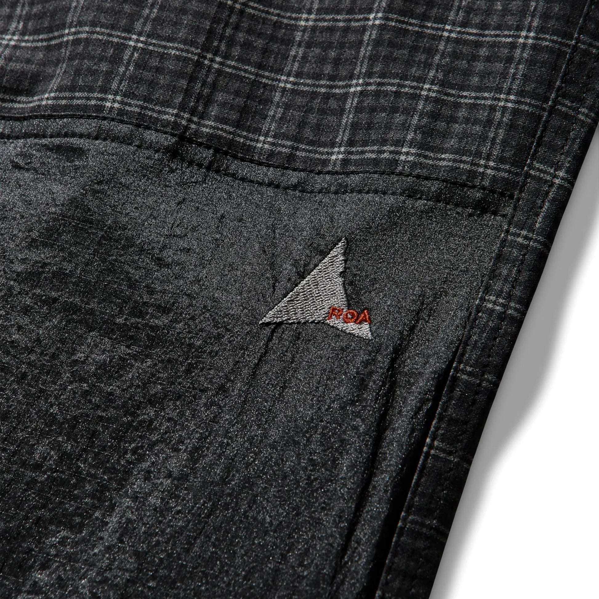 ROA Aair Floweave Printed Check Elasticated Waistband Pants Anthracite ロゴディテール 刺繍仕様