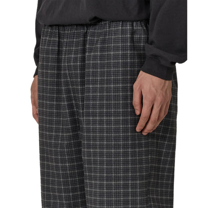 ROA Aair Floweave Printed Check Elasticated Waistband Pants Anthracite フロントデザイン ウエストディテール チェック