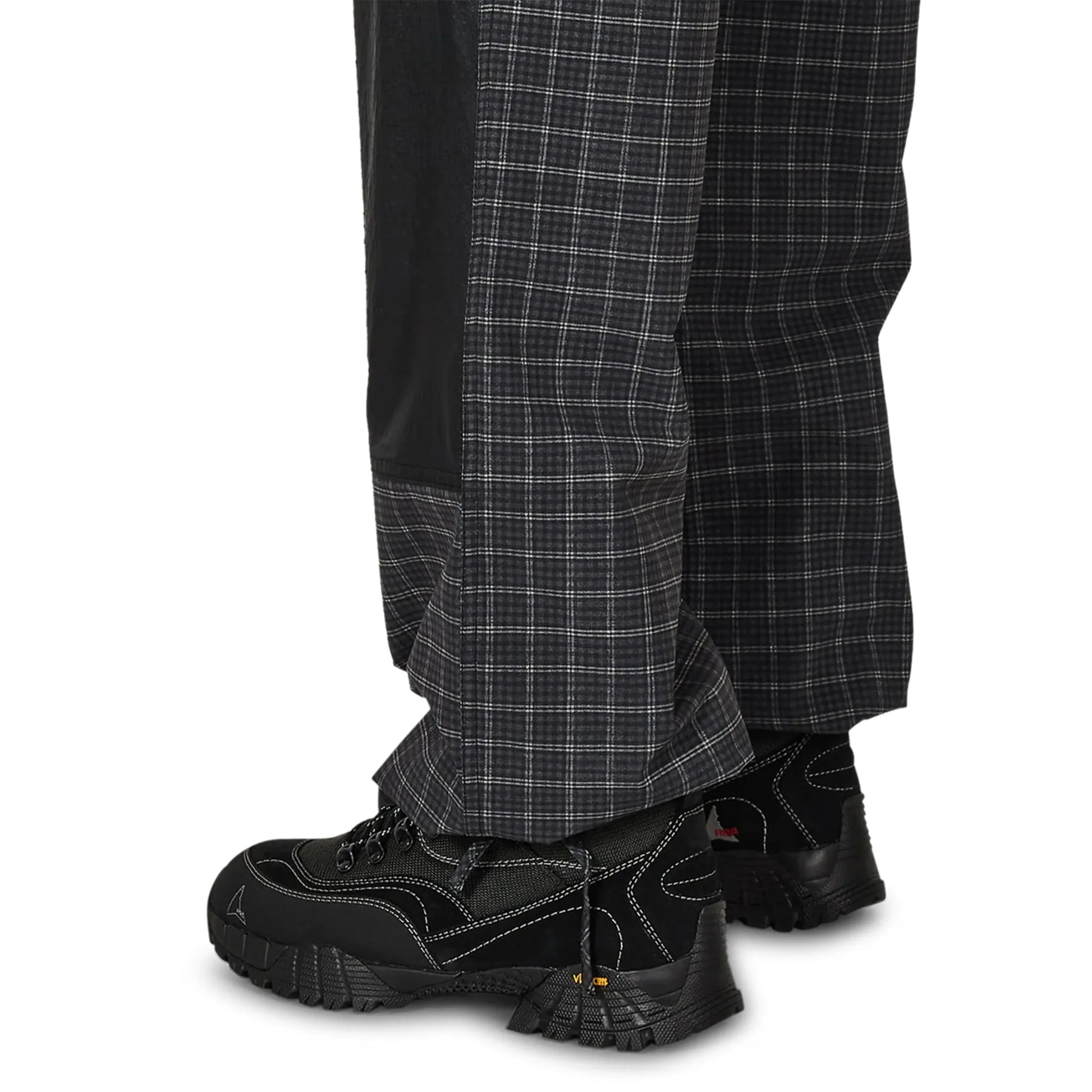 ROA Aair Floweave Printed Check Elasticated Waistband Pants Anthracite 裾背面デザイン