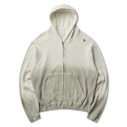 ROA BEE Sun Faded Organic Waffle Zip Up Hoodie Dirty White 商品画像 正面