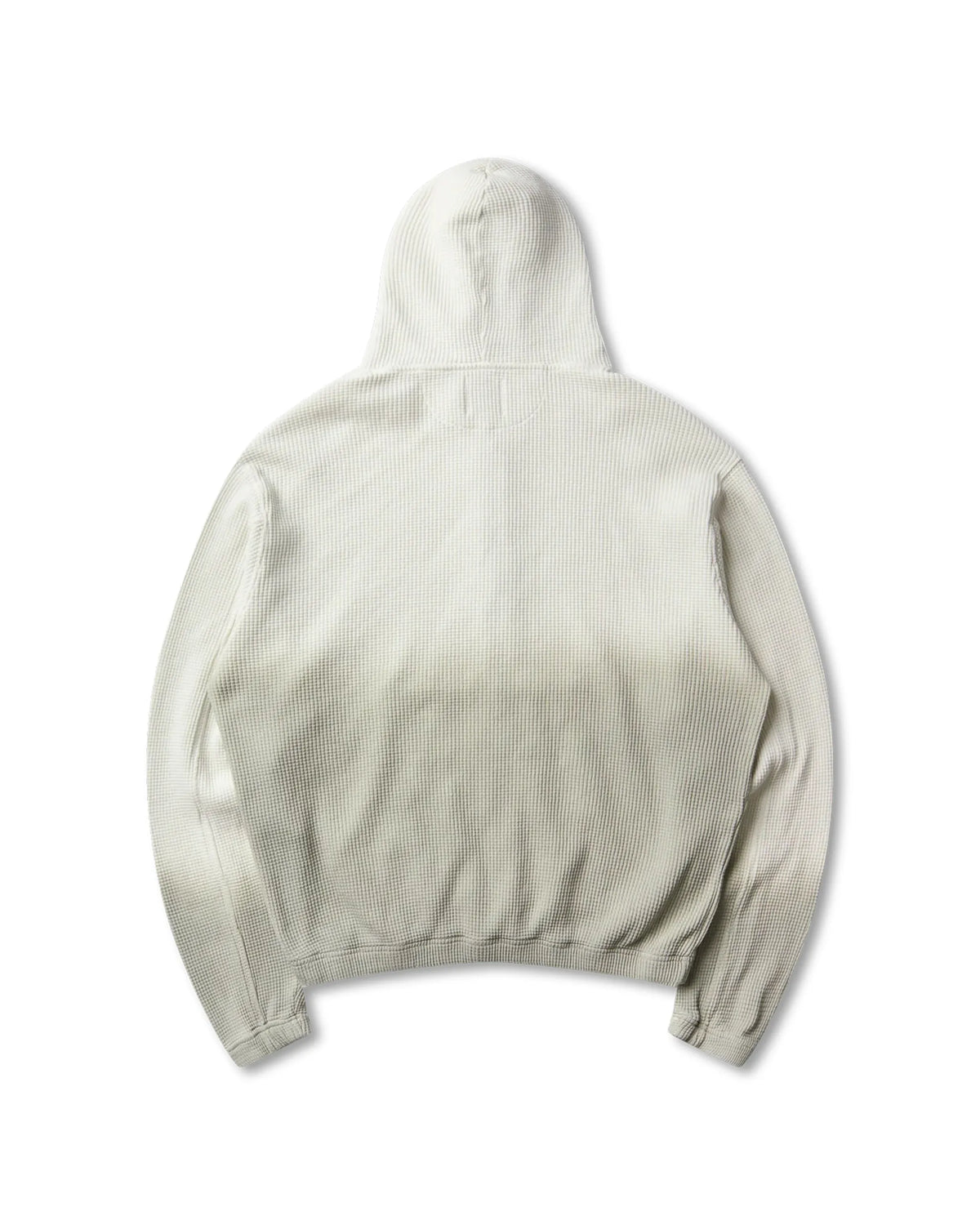 ROA BEE Sun Faded Organic Waffle Zip Up Hoodie Dirty White 商品画像 背面